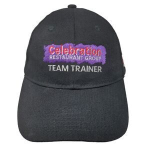 Celebration Restaurant Group Team Trainer Strapback Hat Black OS Embroidered
